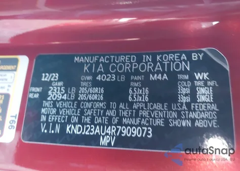 2024 Kia Soul Lx from USA, damaged, VIN KNDJ23AU4R7909073